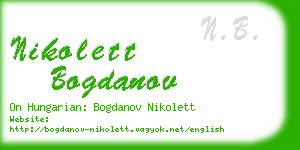 nikolett bogdanov business card